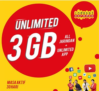 Paket 3GB Unlimited Indosat
